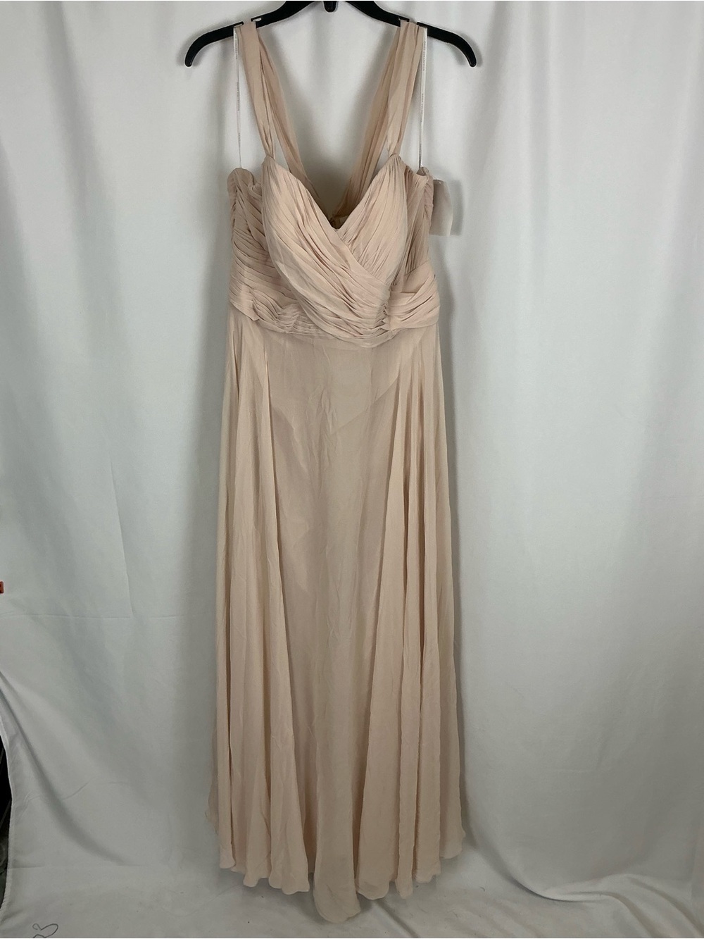 Dessy Collection Cameo Pink Pleated Chiffon Maxi Dress